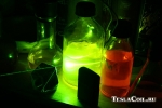 Луч зелёного лазера в уранине